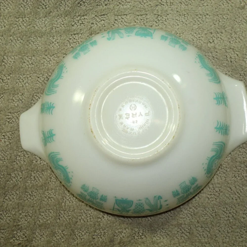 Vtg PYREX AMISH BUTTERPRINT Cinderella Mixing Nesting Bowl SET 441 442 443 444